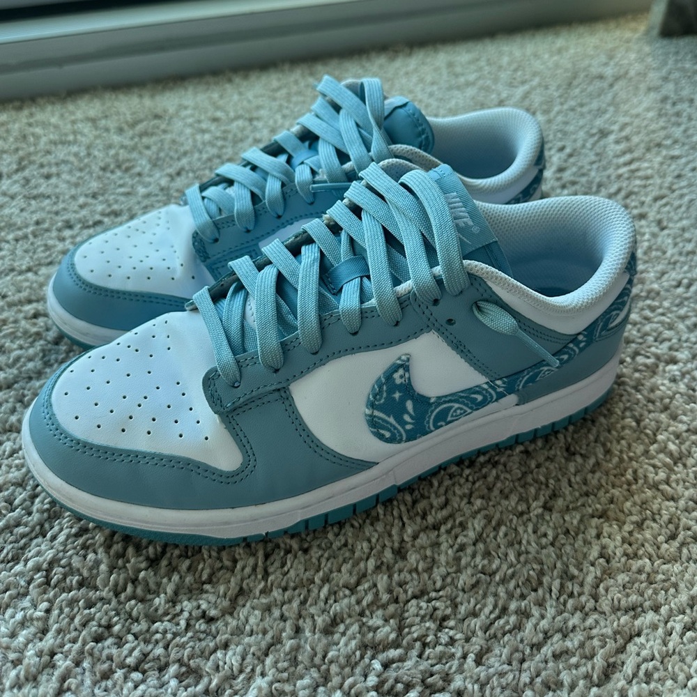 Nike blue low dunks in Paisley size W 9 / M 7.5